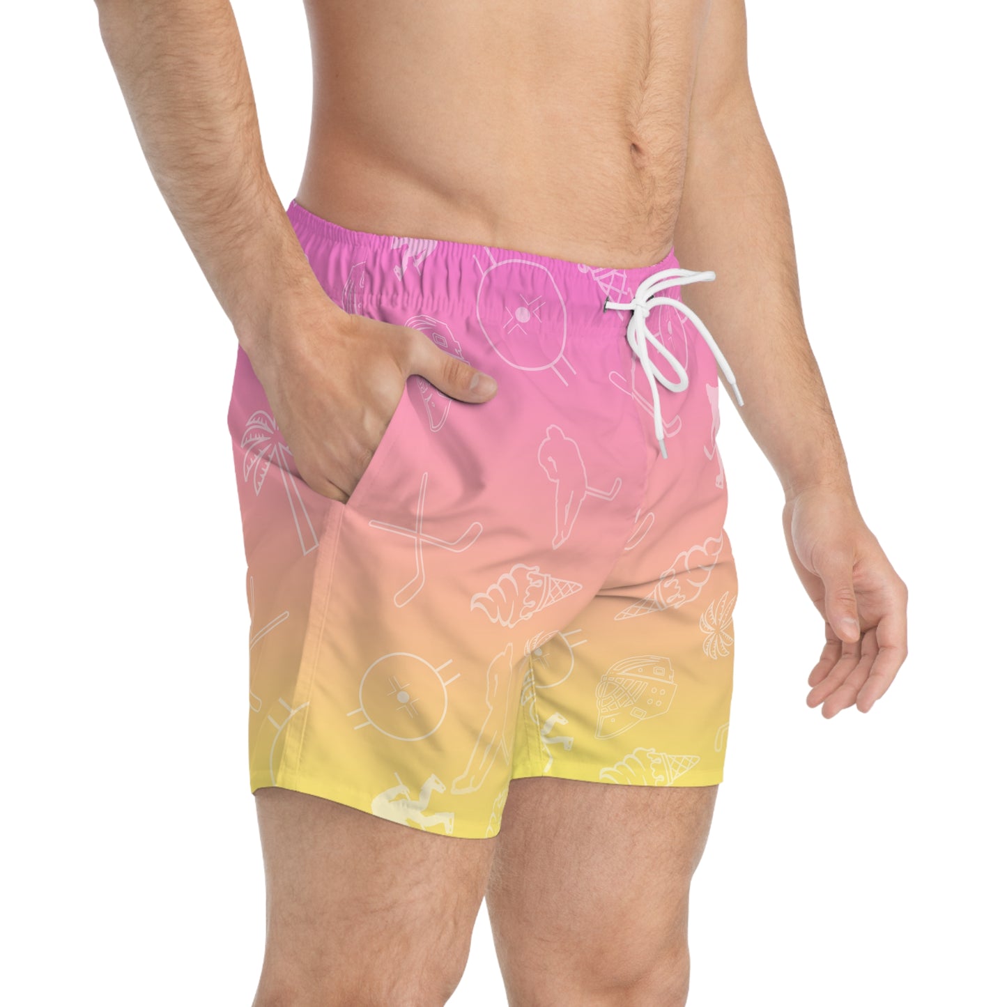 (XS) Pink Lemonade Swim Trunks