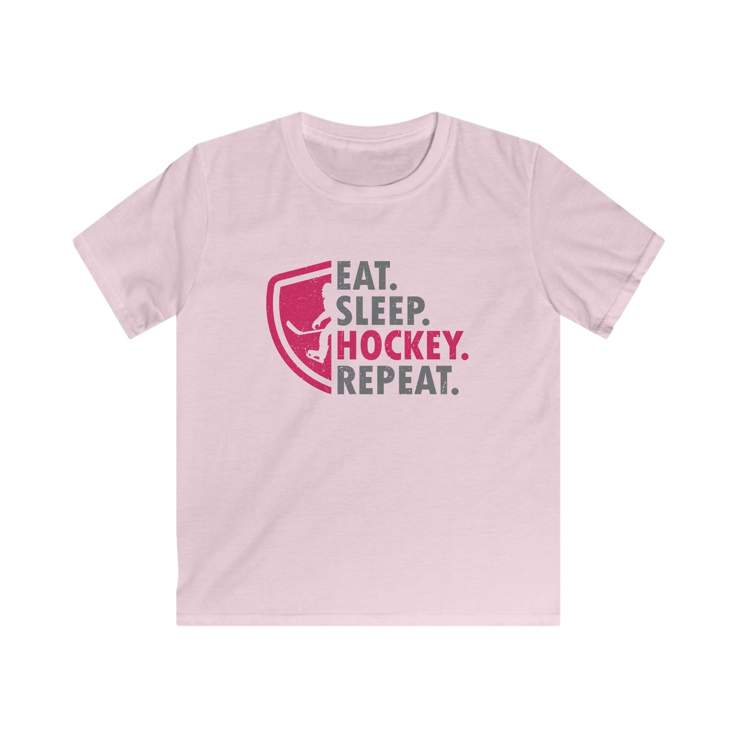 Kids Eat Sleep Hockey Repeat Tee