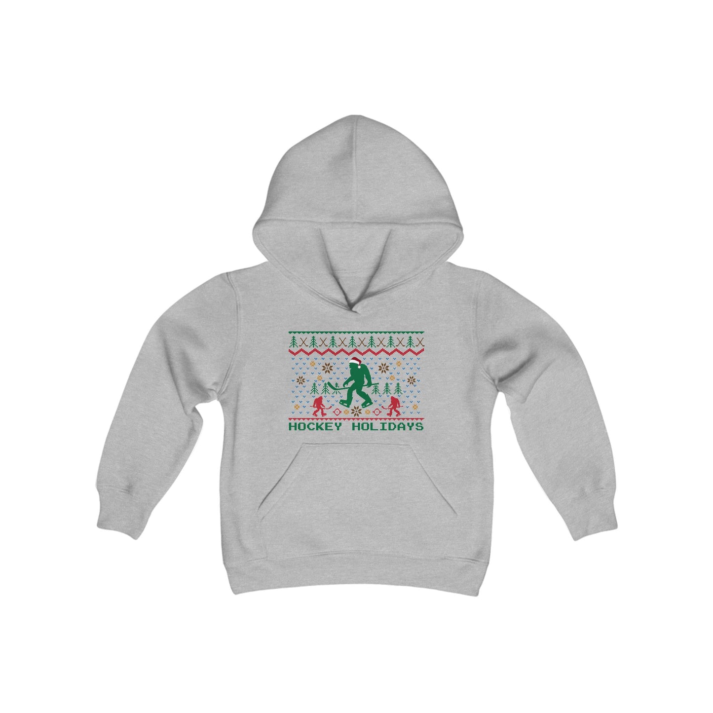 Kids Hockey Holidays Ugly Sweater Hoodie