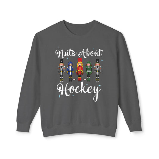Womens Nuts About Hockey Crew Sweatshirt