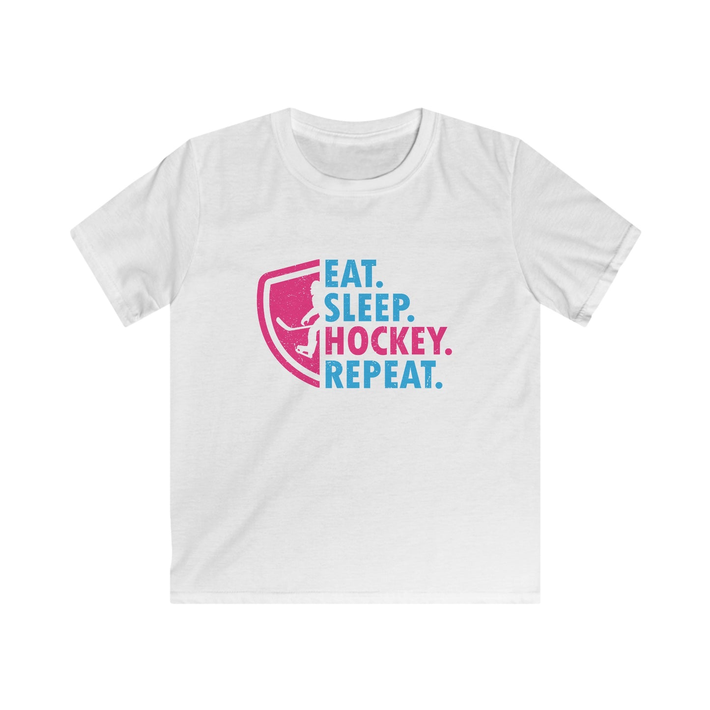 Kids Eat Sleep Hockey Repeat Tee