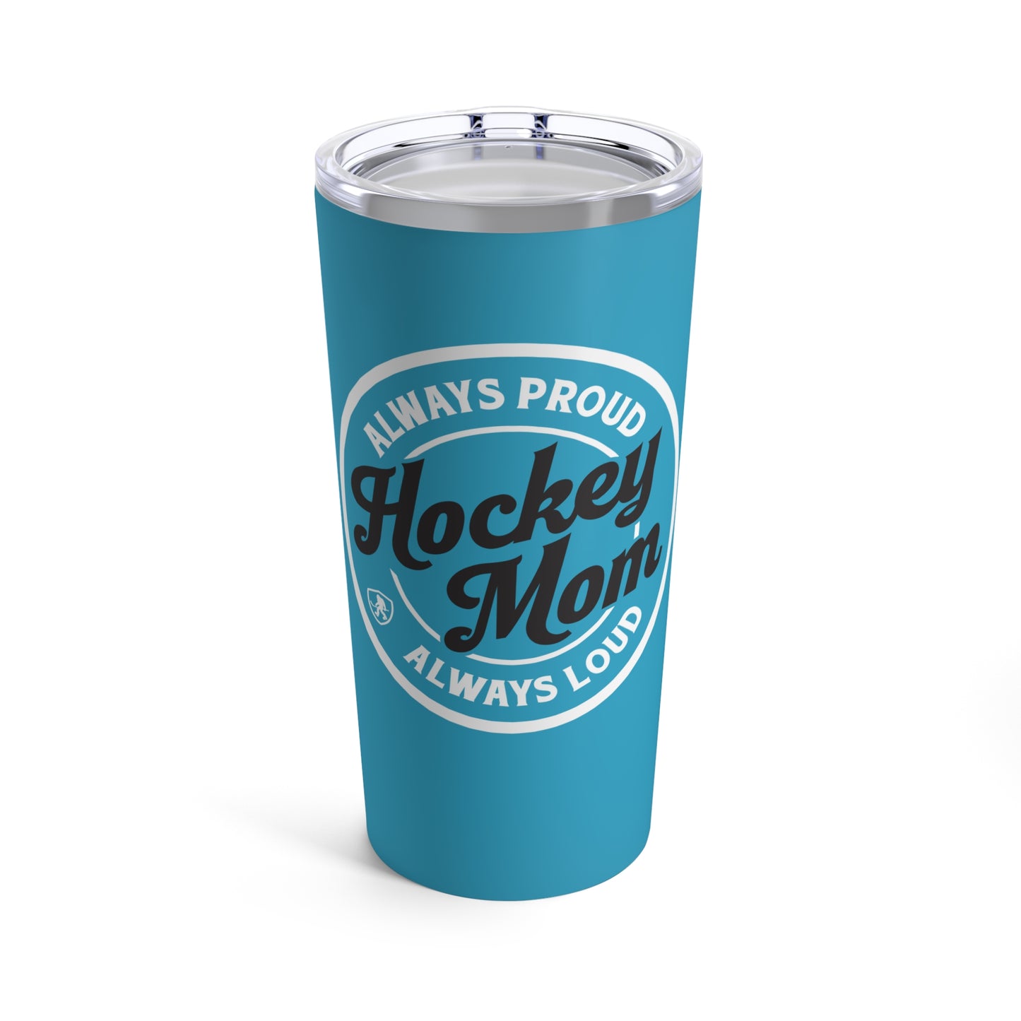 Hockey Mom Round Tumbler Teal