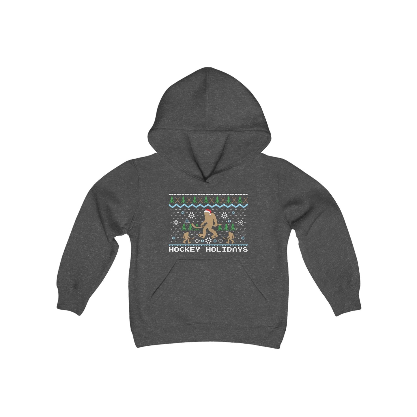 Kids Hockey Holidays Ugly Sweater Hoodie