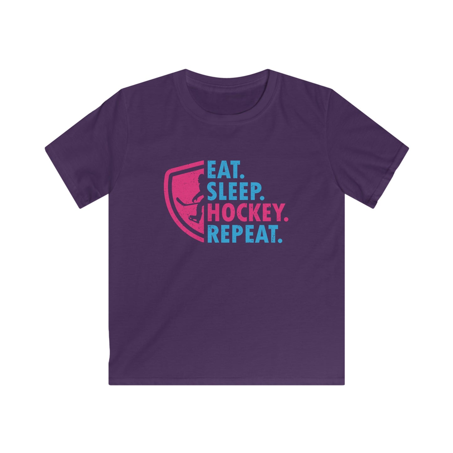 Kids Eat Sleep Hockey Repeat Tee