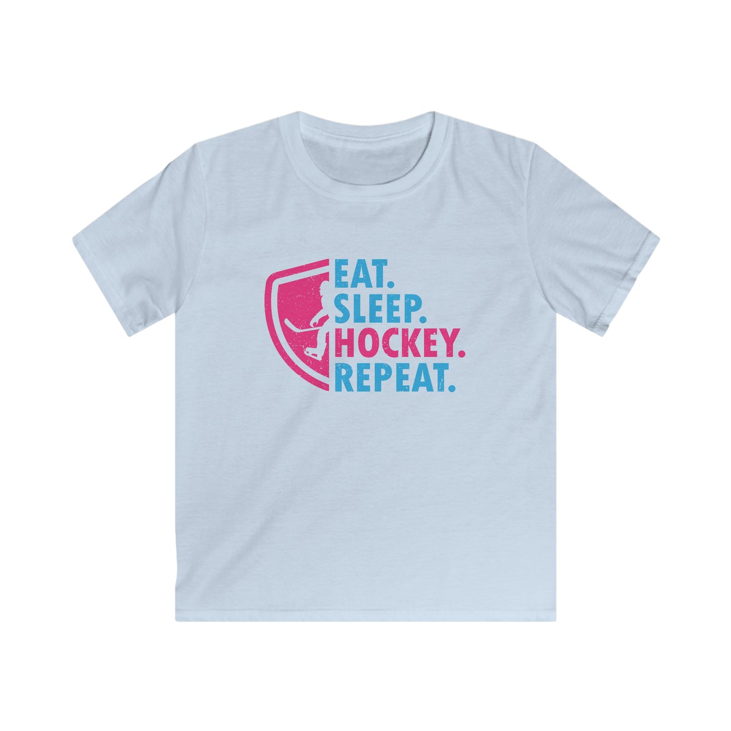 Kids Eat Sleep Hockey Repeat Tee