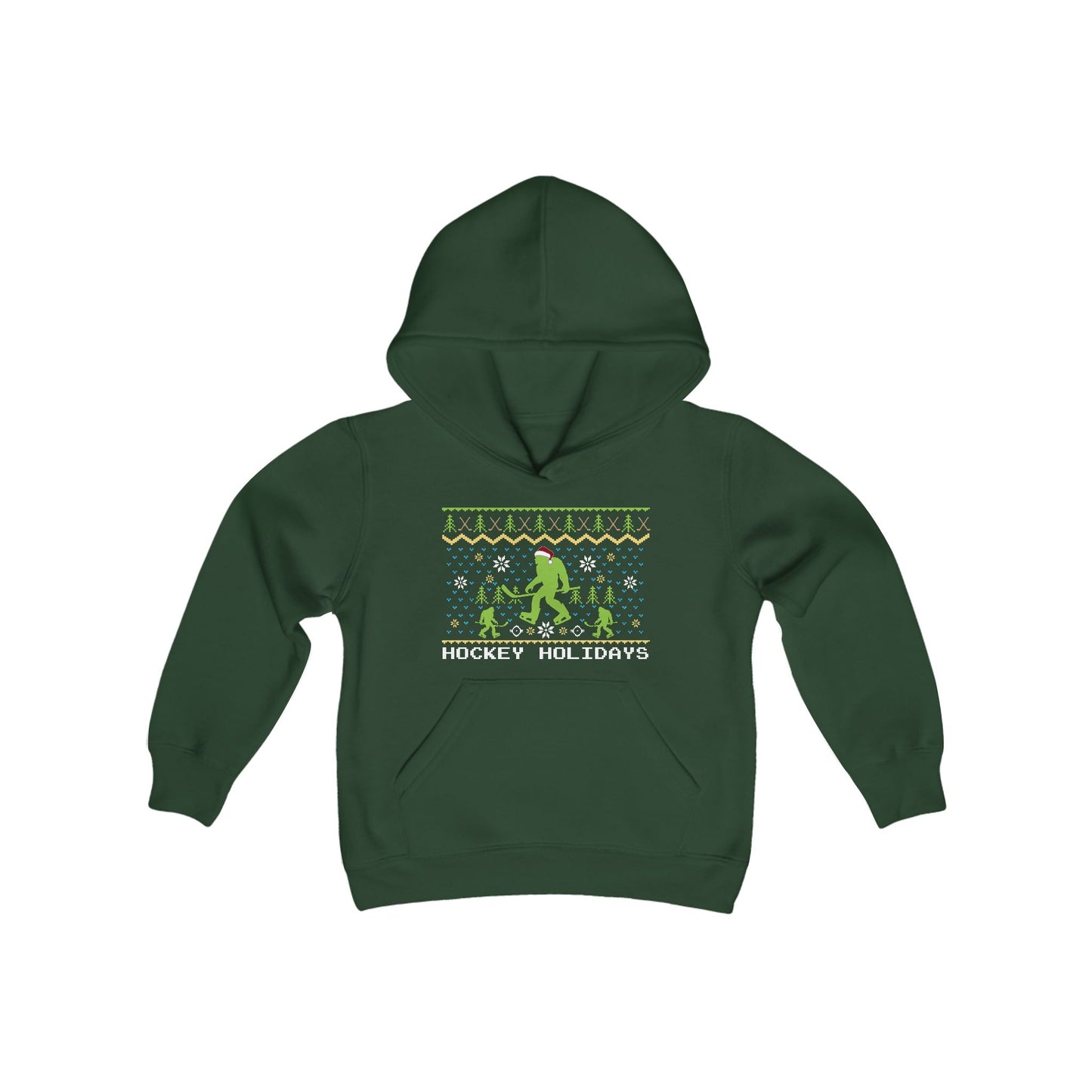 Kids Hockey Holidays Ugly Sweater Hoodie