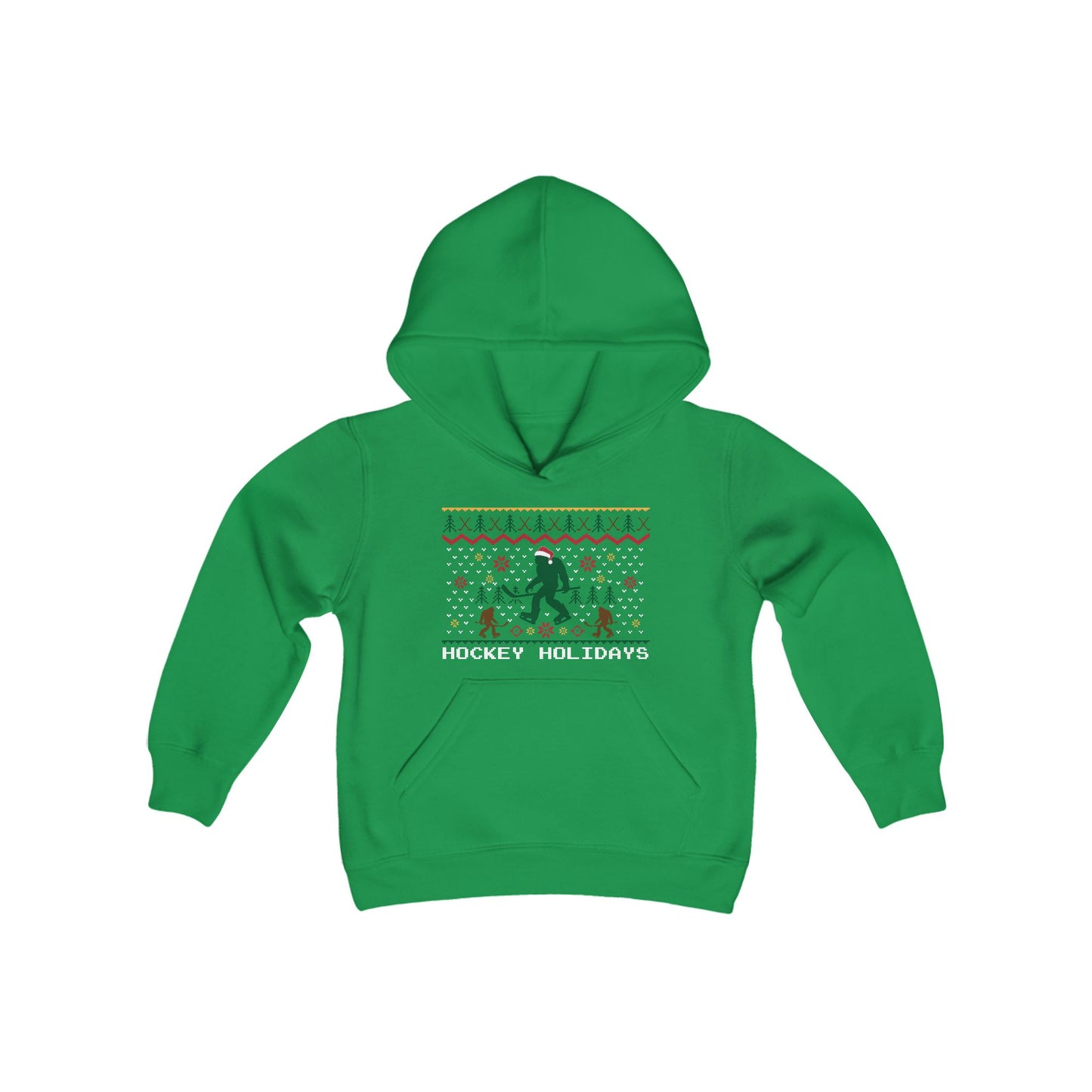 Kids Hockey Holidays Ugly Sweater Hoodie