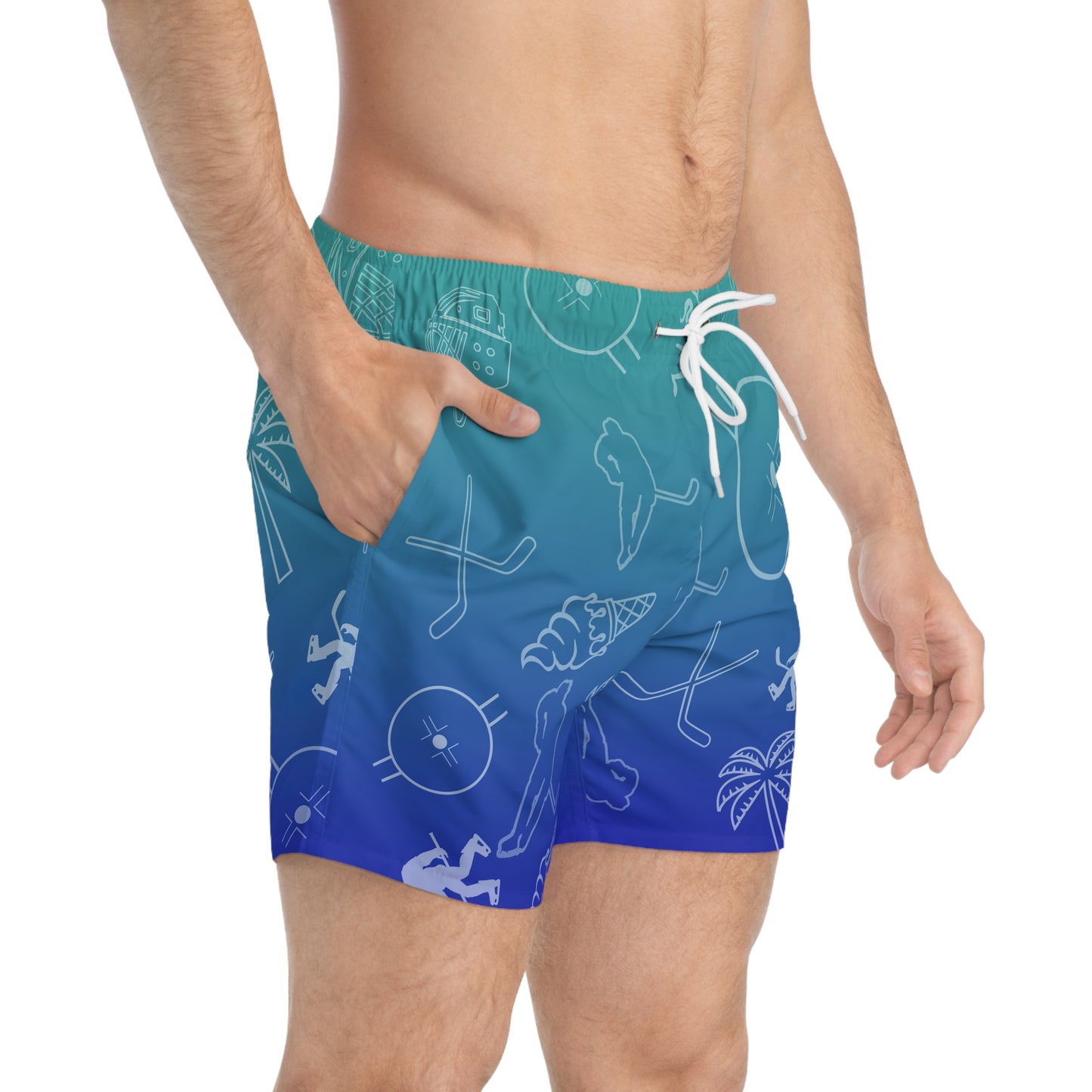 (XS) Deep Blue Sea Swim Trunks