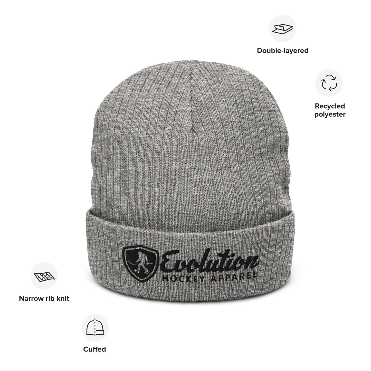 Americana Ribbed Beanie Gray